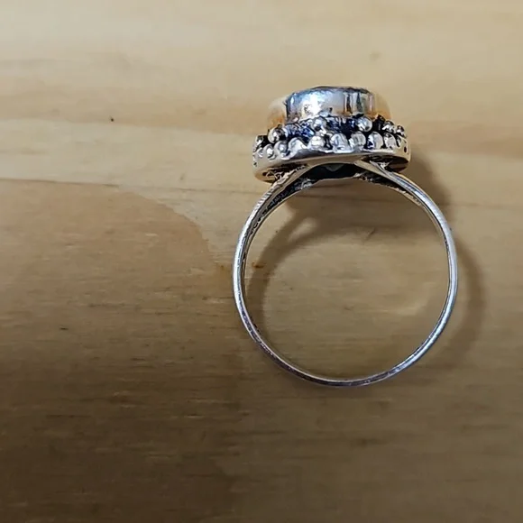 Raw emerald ring, silver - Picture 3 of 3